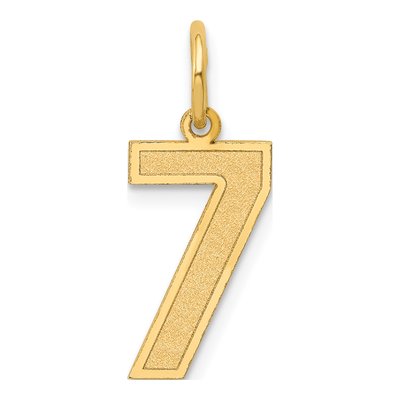 14K Yellow Gold Number 7 Charm