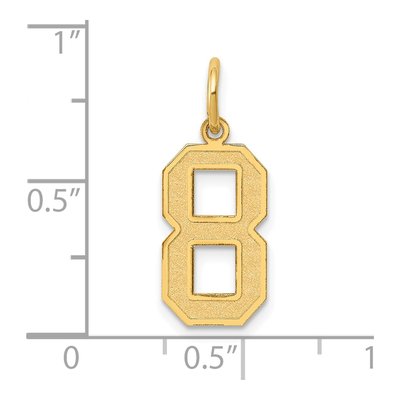 14K Yellow Gold Number 8 Charm – view 5