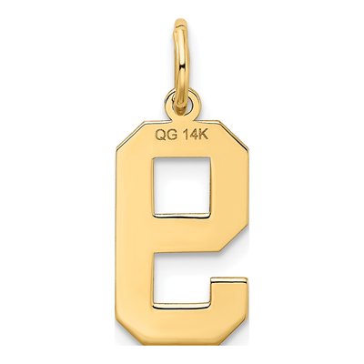 14K Yellow Gold Number 9 Charm – view 4