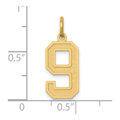 14K Yellow Gold Number 9 Charm – view 5