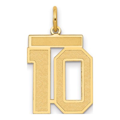 14K Yellow Gold Number 10 Charm