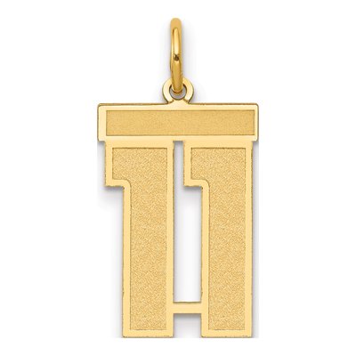 14K Yellow Gold Number 11 Charm