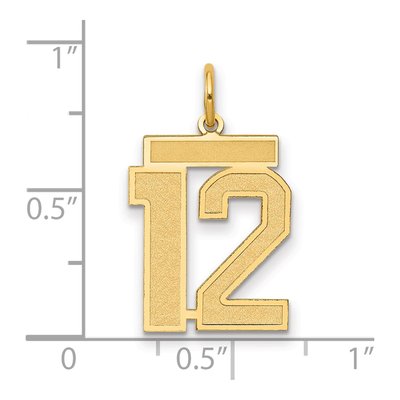 14K Yellow Gold Number 12 Pendant – view 3