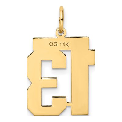 14K Yellow Gold Number 13 Charm – view 4