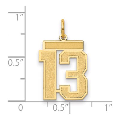 14K Yellow Gold Number 13 Charm – view 5