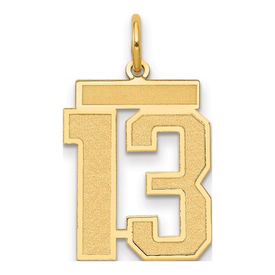14K Yellow Gold Number 13 Charm