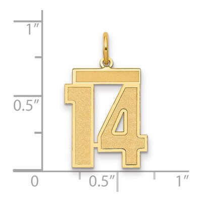 14K Yellow Gold Number 14 Pendant – view 2