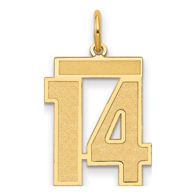 14K Yellow Gold Number 14 Pendant