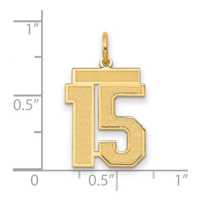 14K Yellow Gold Number 15 Charm – view 3