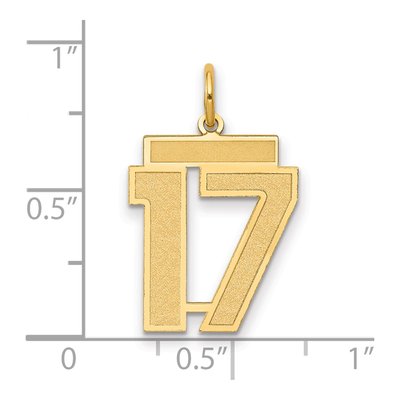 14K Yellow Gold Number 17 Charm – view 3