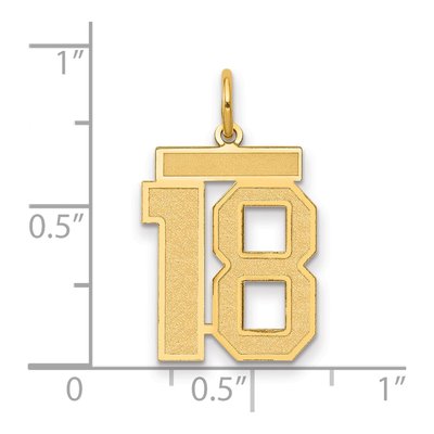 14K Yellow Gold Number 18 Charm – view 3