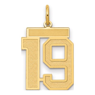 14K Yellow Gold Number 19 Charm
