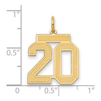 14K Yellow Gold Number 20 Charm – view 3