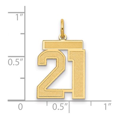14K Yellow Gold Number 21 Charm – view 3