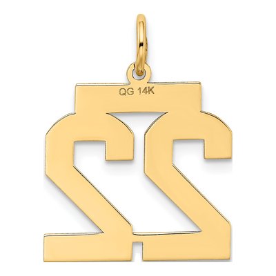 14K Yellow Gold Number 22 Charm – view 4