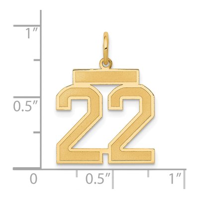 14K Yellow Gold Number 22 Charm – view 5