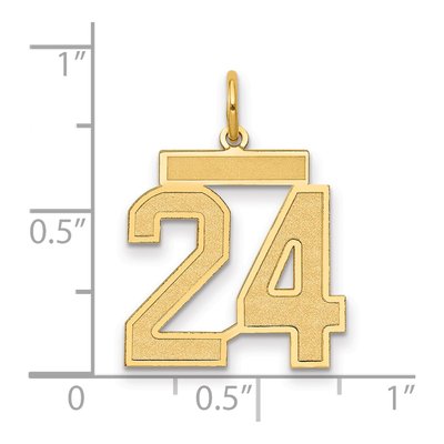14K Yellow Gold Number 24 Charm – view 3
