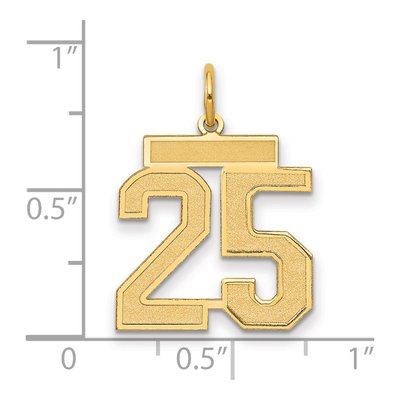 14K Yellow Gold Number 25 Charm – view 2