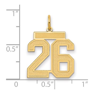14K Yellow Gold Number 26 Charm – view 2