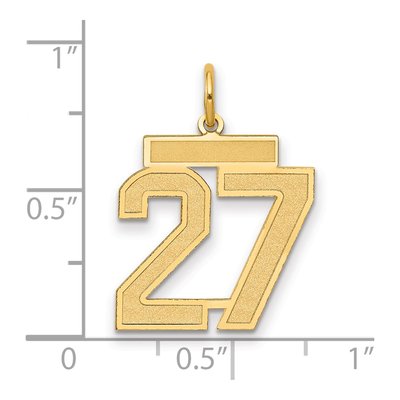 14K Yellow Gold Number 27 Charm – view 2