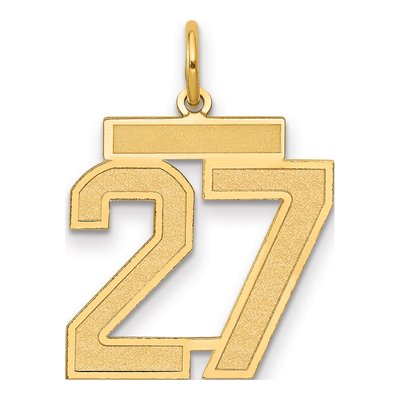 14K Yellow Gold Number 27 Charm