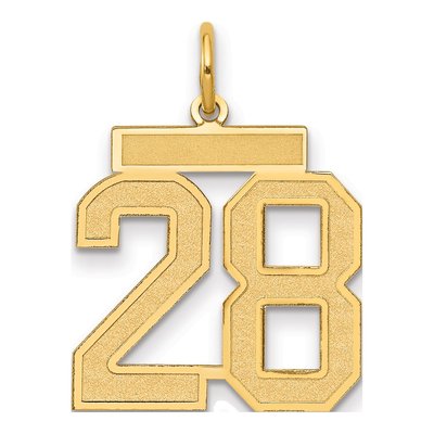 14K Yellow Gold Number 28 Pendant