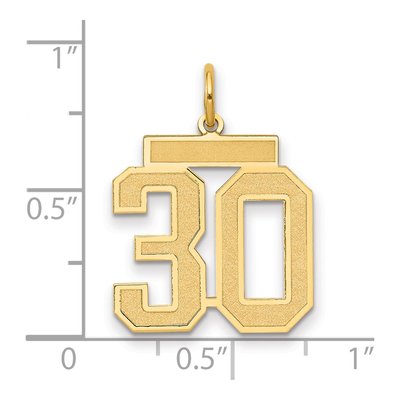 14K Yellow Gold Number 30 Charm – view 2