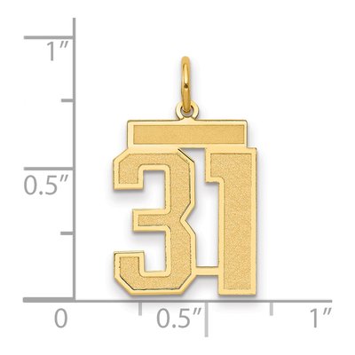 14K Yellow Gold Number 31 Charm – view 2