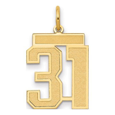 14K Yellow Gold Number 31 Charm