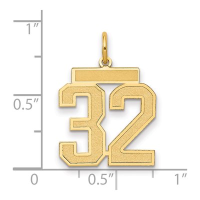 14K Yellow Gold Number 32 Charm – view 3