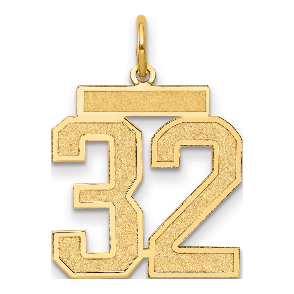 14K Yellow Gold Number 32 Charm