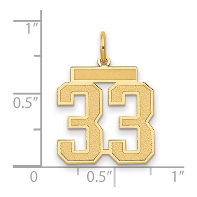 14K Yellow Gold Number 33 Pendant – view 3
