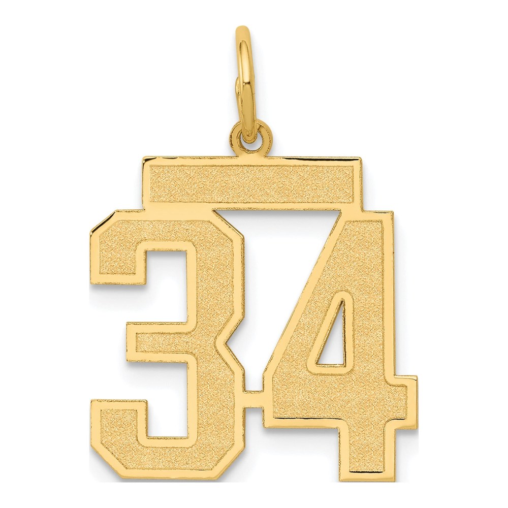 14K Yellow Gold Number 34 Charm
