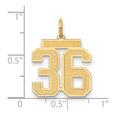 14K Yellow Gold Number 36 Charm – view 2