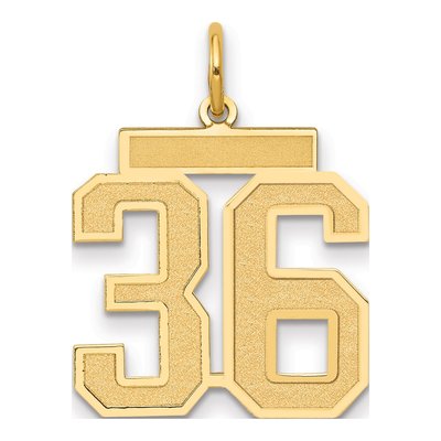 14K Yellow Gold Number 36 Charm