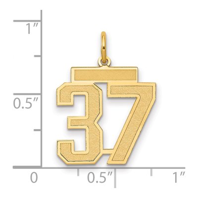 14K Yellow Gold Number 37 Charm – view 2