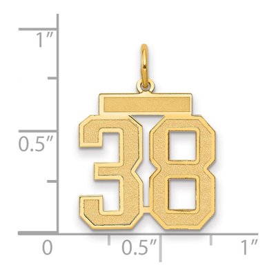 14K Yellow Gold Number 38 Charm – view 2