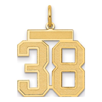 14K Yellow Gold Number 38 Charm