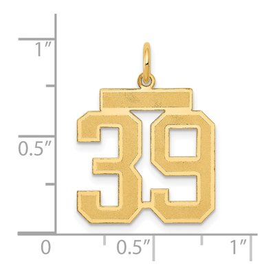 14K Yellow Gold Number 39 Charm – view 4