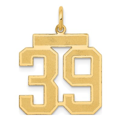 14K Yellow Gold Number 39 Charm