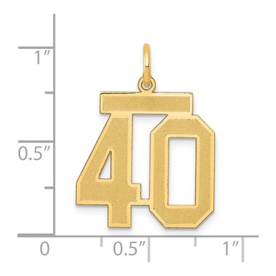 14K Yellow Gold Number 40 Charm – view 3