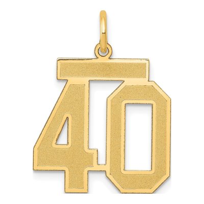 14K Yellow Gold Number 40 Charm