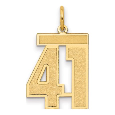 14K Yellow Gold Number 41 Charm