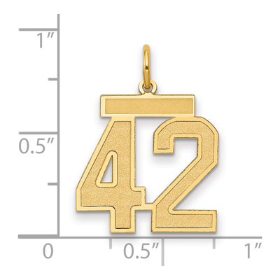14K Yellow Gold Number 42 Charm – view 2