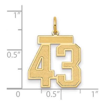 14K Yellow Gold Number 43 Charm – view 2