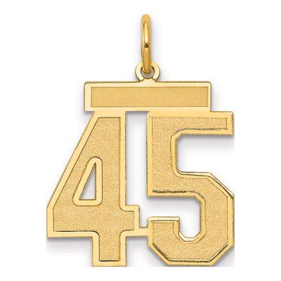 14K Yellow Gold Number 45 Charm