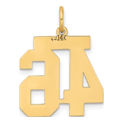 14K Yellow Gold Number 46 Charm – view 3