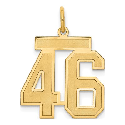 14K Yellow Gold Number 46 Charm