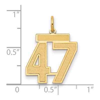 14K Yellow Gold Number 47 Pendant – view 2