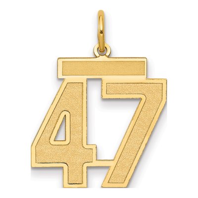 14K Yellow Gold Number 47 Pendant